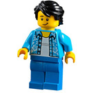 LEGO Man med Mörk Azure Open Skjorta Minifigur