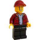 LEGO Mann med Mørk rød Jakke og Caps Minifigur