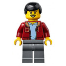 LEGO Man avec Dark rouge Jacket Open sur Bleu Shirt Figurine