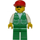 LEGO Man with Green Gilet over white sweatshirt and sunglasses Minifigure