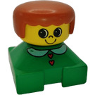 LEGO Man with Heart Buttons and Dark Orange Hair Duplo Figure