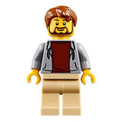 LEGO Man met Medium Stone Grijs Trui en Baard Minifiguur