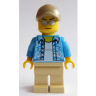 LEGO Man met Open Dark Azure Shirt minifiguur
