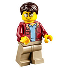 LEGO Man with Open Dark Red Jacket Minifigure