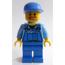 LEGO Man with Overalls with Tooling, Blue Cap and Beard around Mouth Minifigure