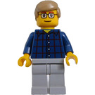 LEGO Man met Rood en Blauw checked shirt City minifiguur