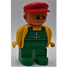 LEGO Man with Red Cap and Green Overalls with Anchor Duplo Figure