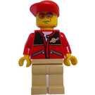 LEGO Man mit rot Jacket Minifigur und Long Bill Cap