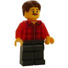LEGO Man with Red Plaid Shirt and Moustache Minifigure