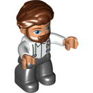 LEGO Man met Reddish Brown Haar en Beard Duplo Figuur