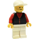 LEGO Man with Shirt with Buttons, White Legs, White Cap Minifigure
