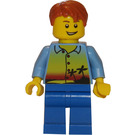 LEGO Man avec Sunset, Palms et Tousled Cheveux Figurine