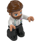 LEGO Man with White Shirt with Suspenders and Beard Duplo Figure