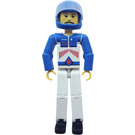LEGO Man with White Top with Red Stripes and Helmet Technic Figure