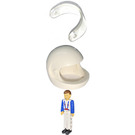 LEGO Man with White Top with Suspenders and White Helmet Technic Figure