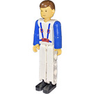 LEGO Man with White Top with Suspenders Technic Figure