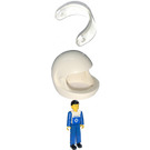 LEGO Man with White Top with Technic Logo and Helmet Technic Figure