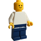 LEGO Man with White Torso and Dark Blue Legs Minifigure