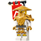 LEGO Master Wu mit Weiß Robe mit Rüstung und Flagge Minifigur