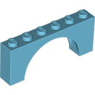 LEGO Medium azuurblauw Boog 1 x 6 x 2 Top met gemiddelde dikte (15254)