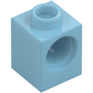 LEGO Medium azuurblauw Steen 1 x 1 met Gat (6541)