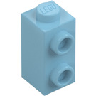 LEGO Mittleres Azure Stein 1 x 1 x 1.6 mit Zwei Seitennoppen (32952)