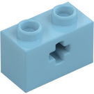 LEGO Medium azuurblauw Steen 1 x 2 met As gat (+ opening en bodembuis) (31493 / 32064)