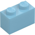 LEGO Medium Azure Kloss 1 x 2 med bottenrör (3004 / 93792)