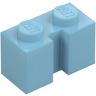 LEGO Medium Azure Klods 1 x 2 med rille (4216)