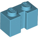 LEGO Medium azuurblauw Steen 1 x 2 met groef (4216)