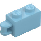 LEGO Medium Azure Brick 1 x 2 with Hinge Shaft (Flush Shaft) (34816)