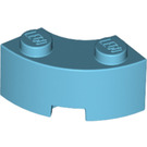 LEGO Medium azuurblauw Steen 2 x 2 Ronde Hoek met Stud Notch en versterkte onderkant (85080)