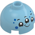 LEGO Medium Azure Brick 2 x 2 Round with Dome Top with Three Eyes (Hollow Stud, Axle Holder) (3262 / 106086)