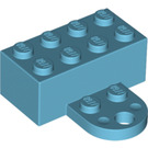 LEGO Medium azuurblauw Steen 2 x 4 Magneet met Plaat (35839 / 90754)