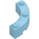 LEGO Medium Azure Brick 4 x 4 Round Corner (Wide with 3 Studs) (48092 / 72140)