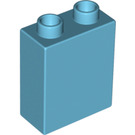LEGO Medium Azure Duplo Brick 1 x 2 x 2 without Bottom Tube (4066 / 76371)