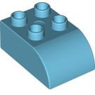 LEGO Azure moyen Duplo Brique 2 x 3 avec Haut incurvé (2302)