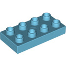LEGO Azure moyen Duplo assiette 2 x 4 (4538 / 40666)