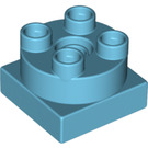 LEGO Azure moyen Duplo Turn Brique 2 x 2 (10888)