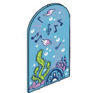 LEGO Medium Azure Glass for Window 1 x 6 x 7 with Curved top with Underwater Music (65066)