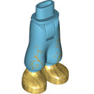LEGO Medium Azure Hip with Baggy Shorts with Gold shoes and Flowers (35609)