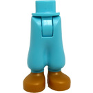 LEGO Medium azuurblauw Heup met Baggy Shorts met Pearl Gold Shoes (35609)