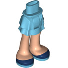 LEGO Mittleres Azure Hüfte mit Kurz Doppelt Layered Skirt mit Light Flesh Beine und Dark Blau Shoes (35629 / 92818)