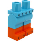 LEGO Medium Azure Höfter och ben med Orange Boots, Svart Rivets på Bälte och Toes (73200)