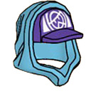 LEGO Medium Azure Hood with Purple Cap (1104)