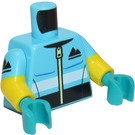 LEGO Medium asurblå Minifigur Overkropp Racer Wheelchair (973)