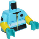 LEGO Medium Azure Minifig Torso Racer Wheelchair (973)