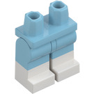 LEGO Medium Azure Minifigur Hofter og ben med hvid Boots (3815 / 21019)