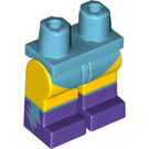 LEGO Medium Azure Minifigure Hips with Yellow Legs, Dark Purple Boots with Medium Azure Bolts Decoration (3815 / 25500)