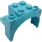 LEGO Medium Azure Mudguard Brick 2 x 4 x 2.3 with Tall Wheel Arch (18974)